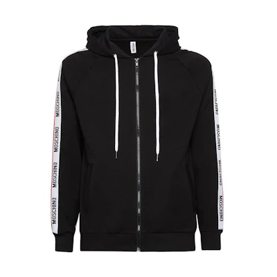 MOSCHINO Logo Print Zip Hoodie Black () A1707-8106-0555