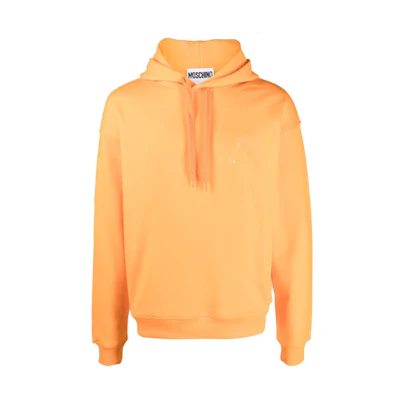 MOSCHINO Logo Printed Orange Pullover Hoodie for Men A1706-7027-0063