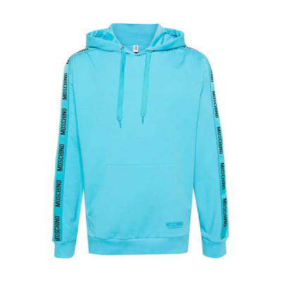 MOSCHINO Logo Tape Hoodie Light Blue Long Sleeve A170944220333