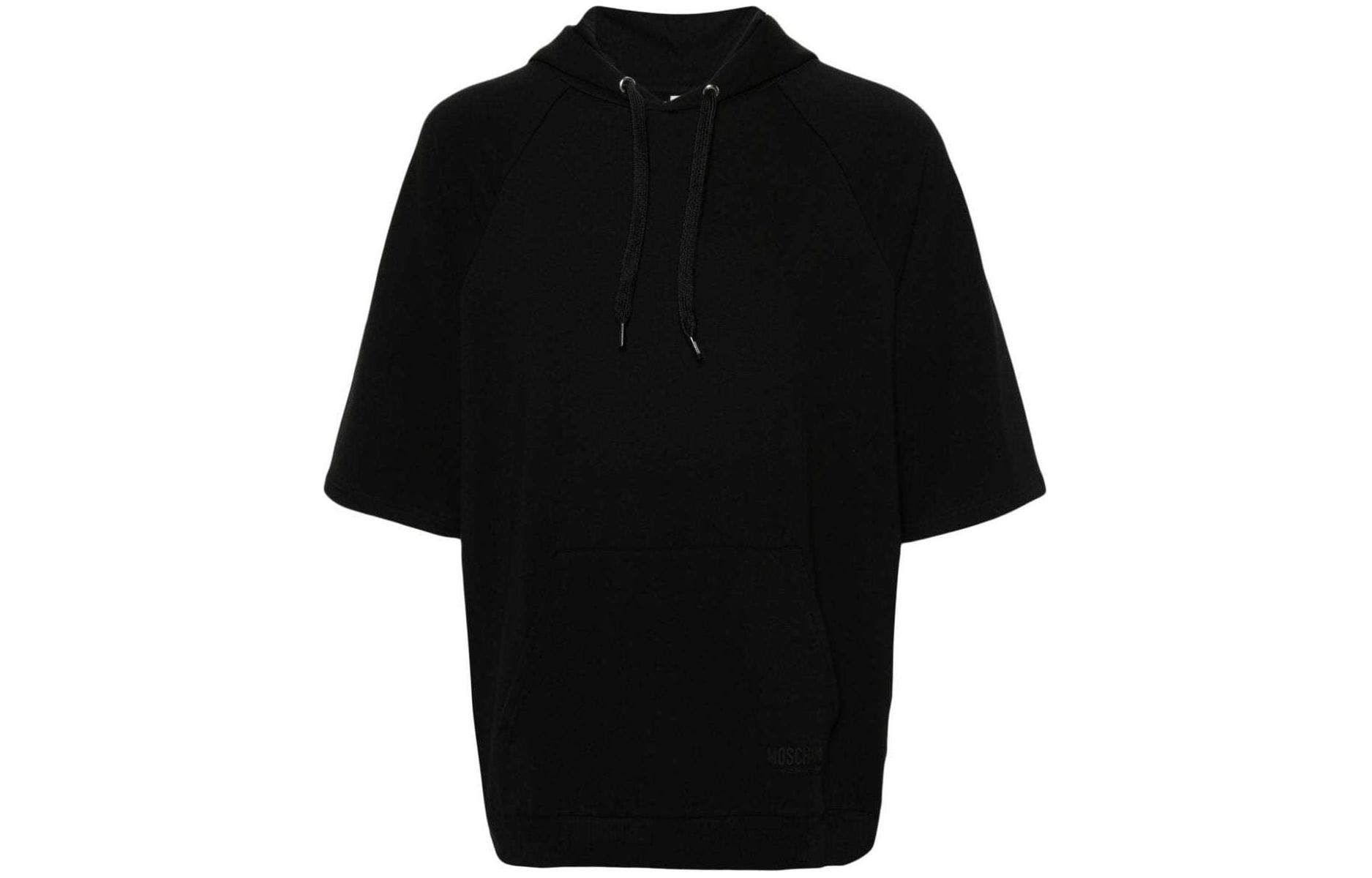 MOSCHINO Logo Tape Short-Sleeve Hoodie Black A171644220555