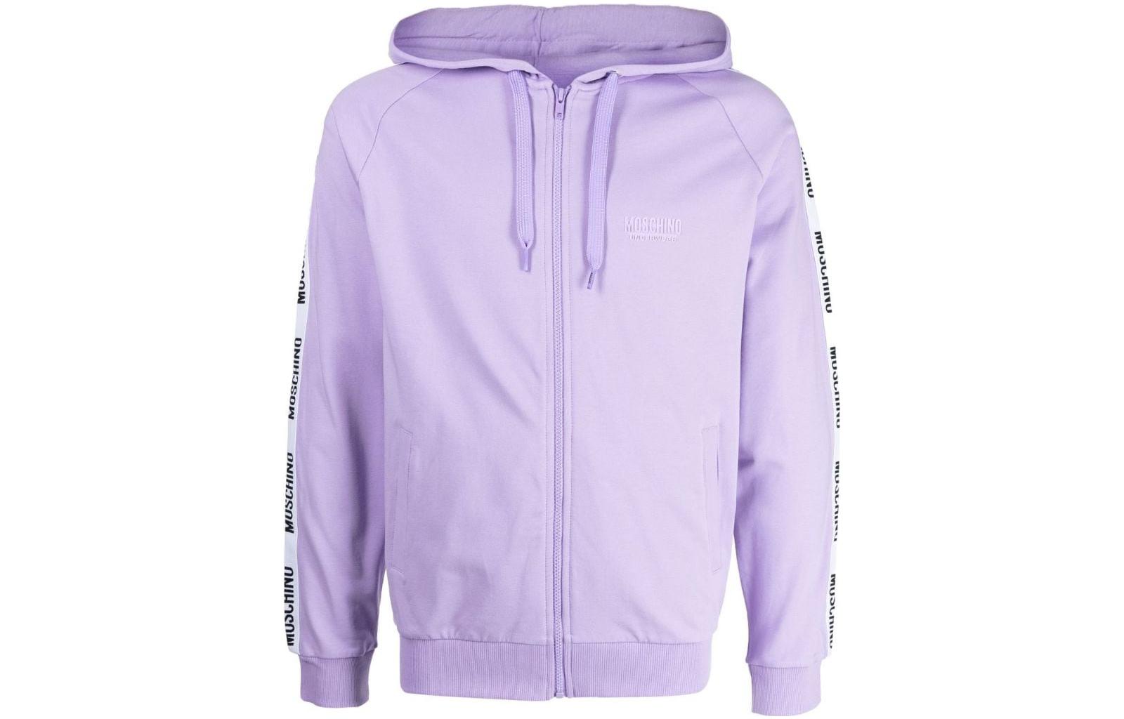 MOSCHINO Logo Tape Zip-Up Hoodie Bright Pink A17028104247