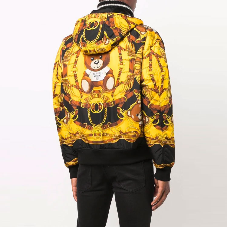 Details for モスキーノ ロゴ テディベア プリント リバーシブル フーディ ジャケット ブラック J0634-5250-3555