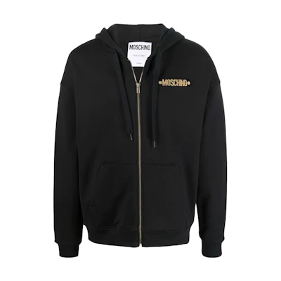 MOSCHINO Logo Zip-Up Hoodie Jacket Black J1720-5227-555