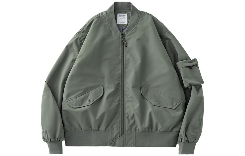 MOSCHINO Loose Fit Solid Color Bomber Jacket with Detachable Pockets LC23377