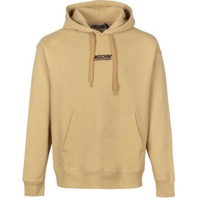 Moschino Men’s Brown Letter Print Hoodie with Pockets and Long Sleeves A1148-2025-1720