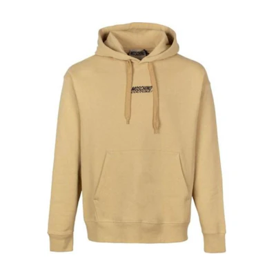 Moschino Men’s Brown Letter Print Hoodie with Pockets and Long Sleeves A1148-2025-1720