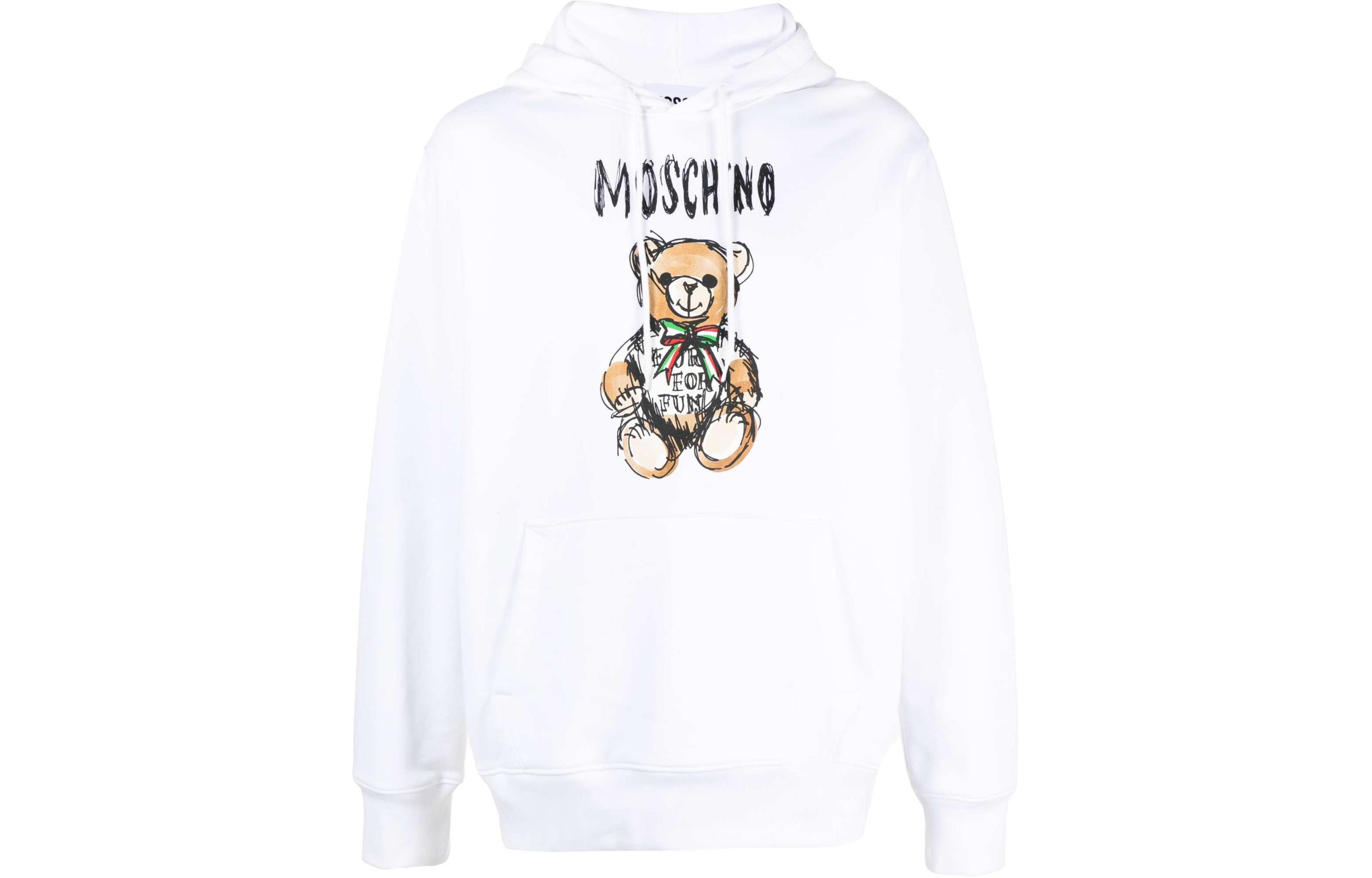 MOSCHINO Multicolor Hoodie with Tonal Stitching and Cartoon Design V17160228-WHITE