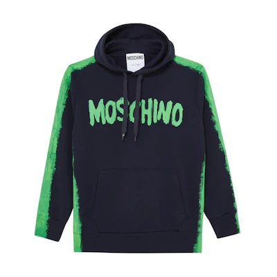 MOSCHINO Navy Blue Letter Hoodie Pullover Long Sleeve Sweatshirt A1706-2028-3290