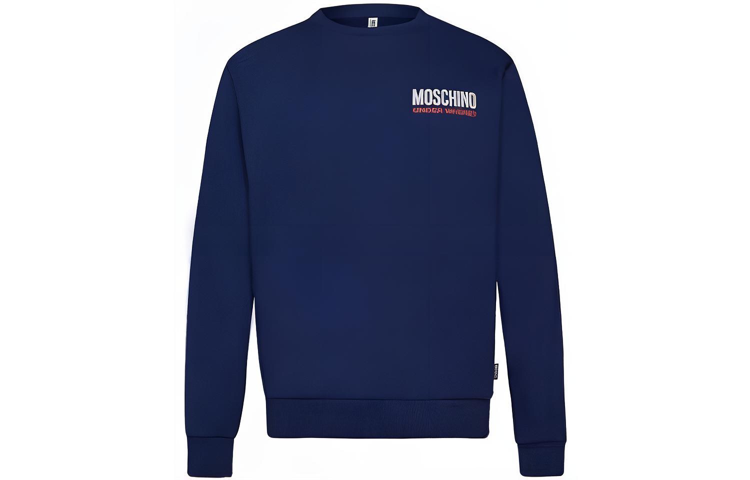 MOSCHINO Navy Blue Letter Print Crewneck Sweatshirt A1721-8103-0290