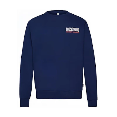 MOSCHINO Navy Blue Letter Print Crewneck Sweatshirt A1721-8103-0290