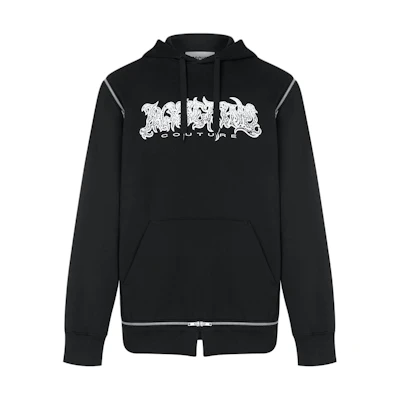 MOSCHINO New Wave Logo Organic Cotton Hoodie Sweatshirt Black Long Sleeve A1723-7028-1555