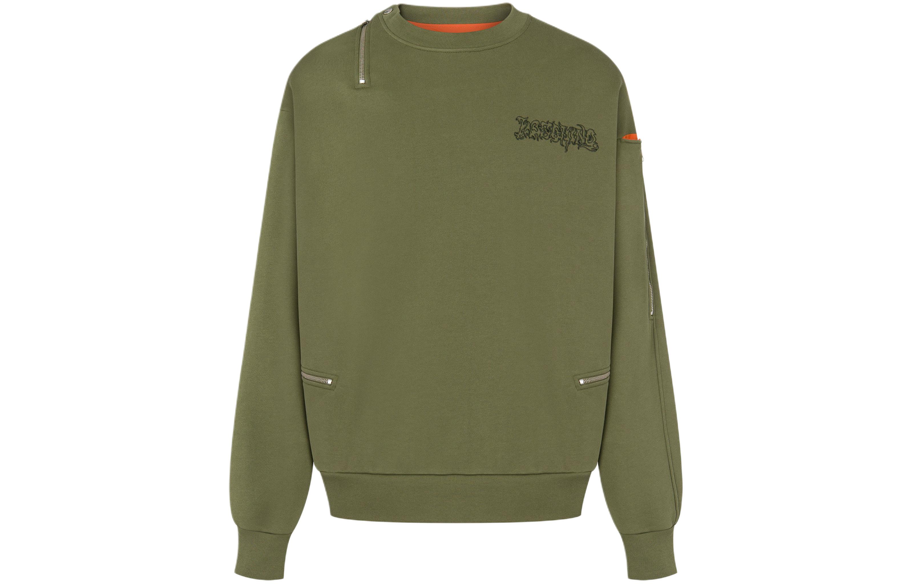 MOSCHINO Newave Logo Organic Cotton Crewneck Sweatshirt Green A1726-7028-2427