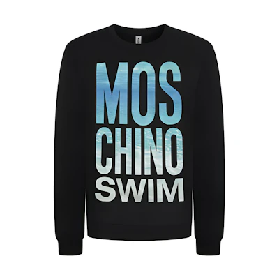 MOSCHINO Ocean Letter Logo Cotton Pullover Sweatshirt Men’s Black 3-A1701-2318-0555