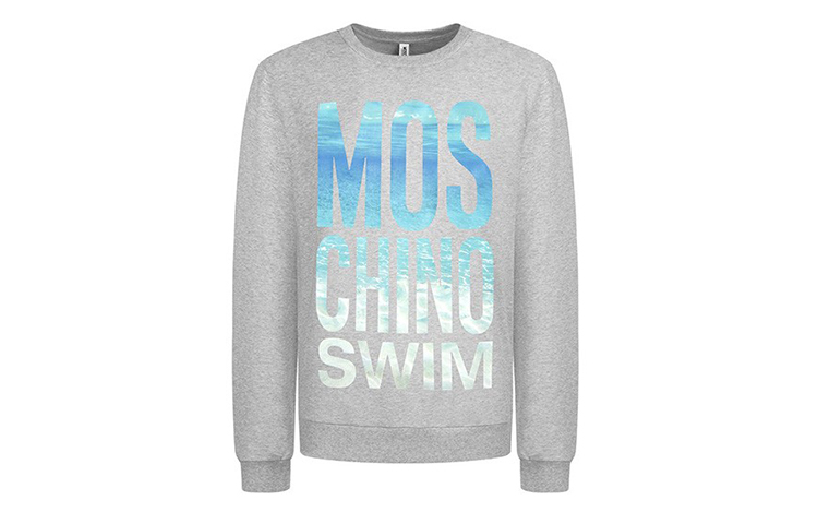 MOSCHINO Ocean Logo Cotton Pullover Sweatshirt Grey 3-A1701-2318-0489