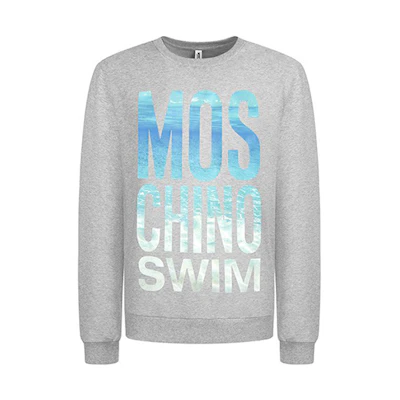 MOSCHINO Ocean Logo Cotton Pullover Sweatshirt Grey 3-A1701-2318-0489