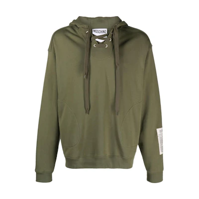 MOSCHINO Oversized Solid Color Green Hoodie J17327028