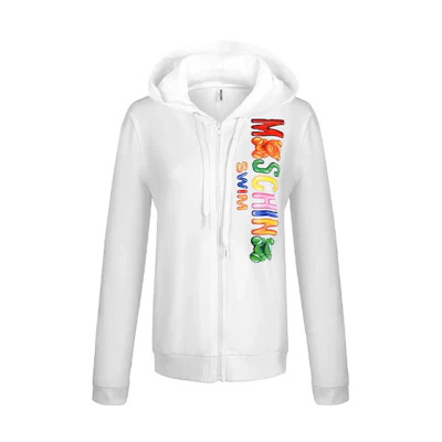 MOSCHINO Oversized Zip Hoodie Jacket Unisex - White Z-A1702-2318-0001