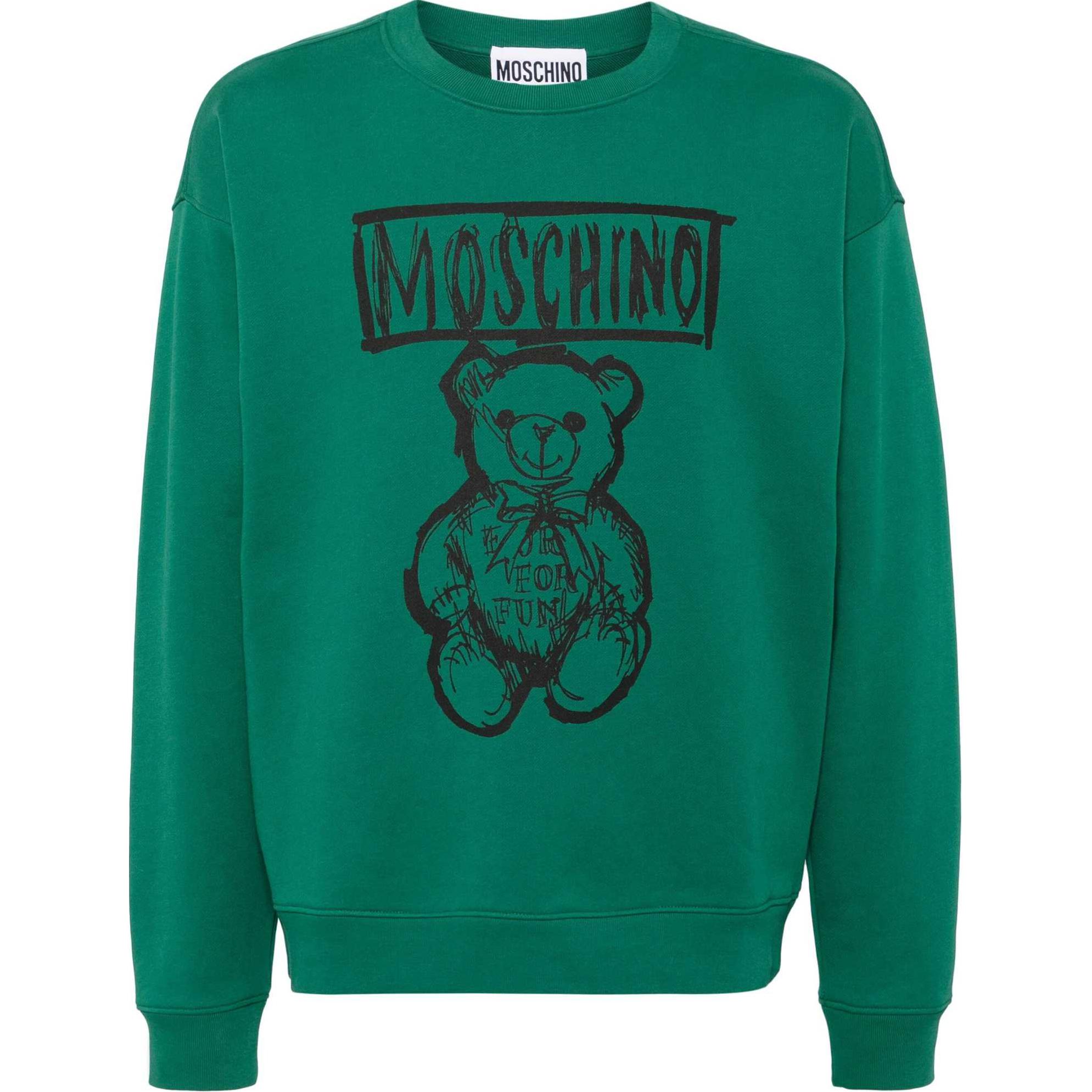 MOSCHINO Painting Teddy Bear Oversized Green Sweatshirt V172770281389
