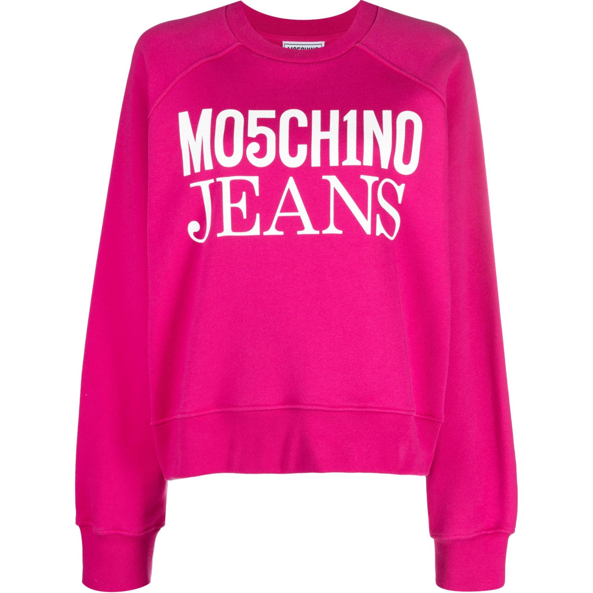 MOSCHINO Pink Logo Print Crewneck Long-Sleeve Sweatshirt J17148756-PINK