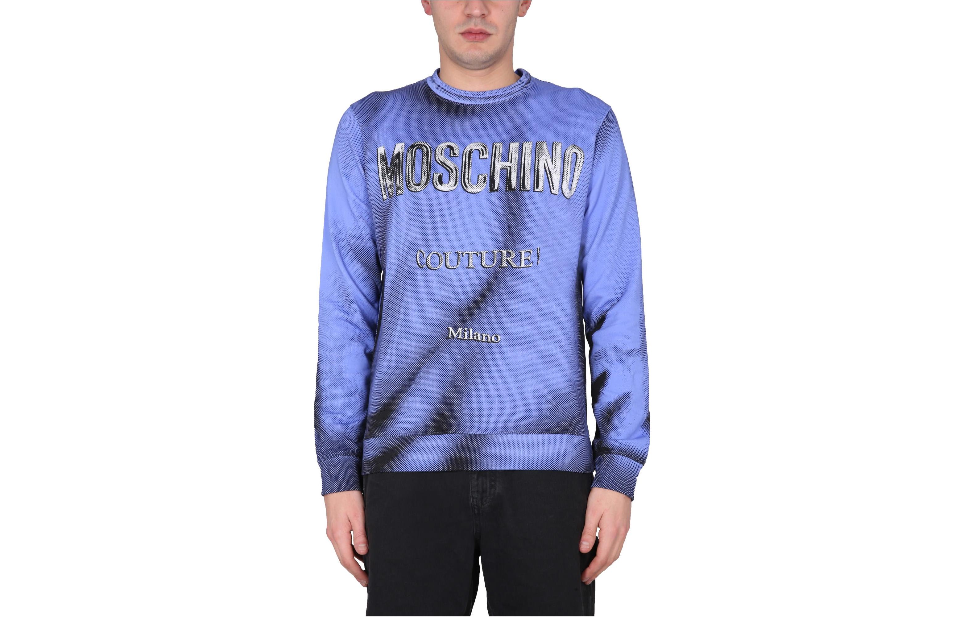 MOSCHINO Purple Crewneck Sweatshirt with Letter Print Design A1731-0227-2283