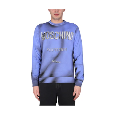 MOSCHINO Purple Crewneck Sweatshirt with Letter Print Design A1731-0227-2283