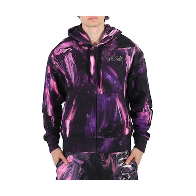 MOSCHINO Purple Graphic Print Zip-Up Hoodie A1711-5227-4270