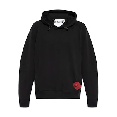 MOSCHINO Safety Tag Cotton Hoodie Black A022270323085