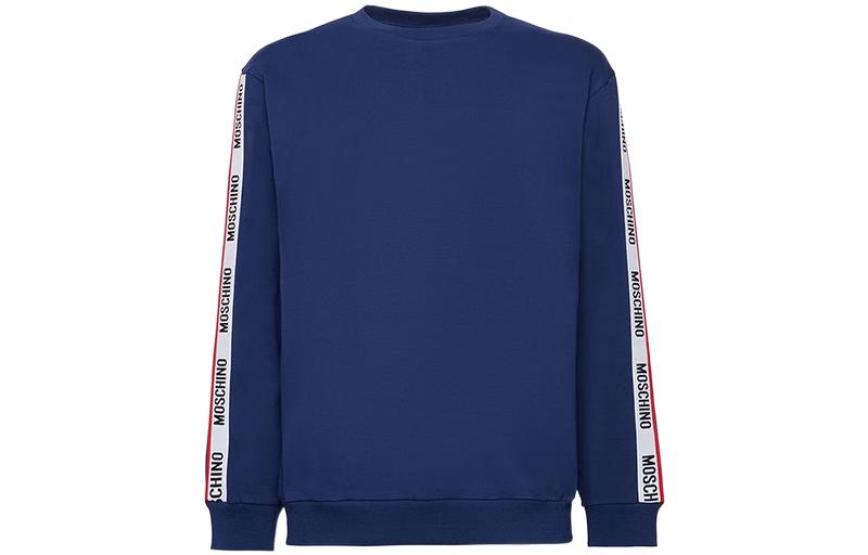 MOSCHINO Side Logo Print Crewneck Long Sleeve Sweatshirt Blue - A1706-8106-0290