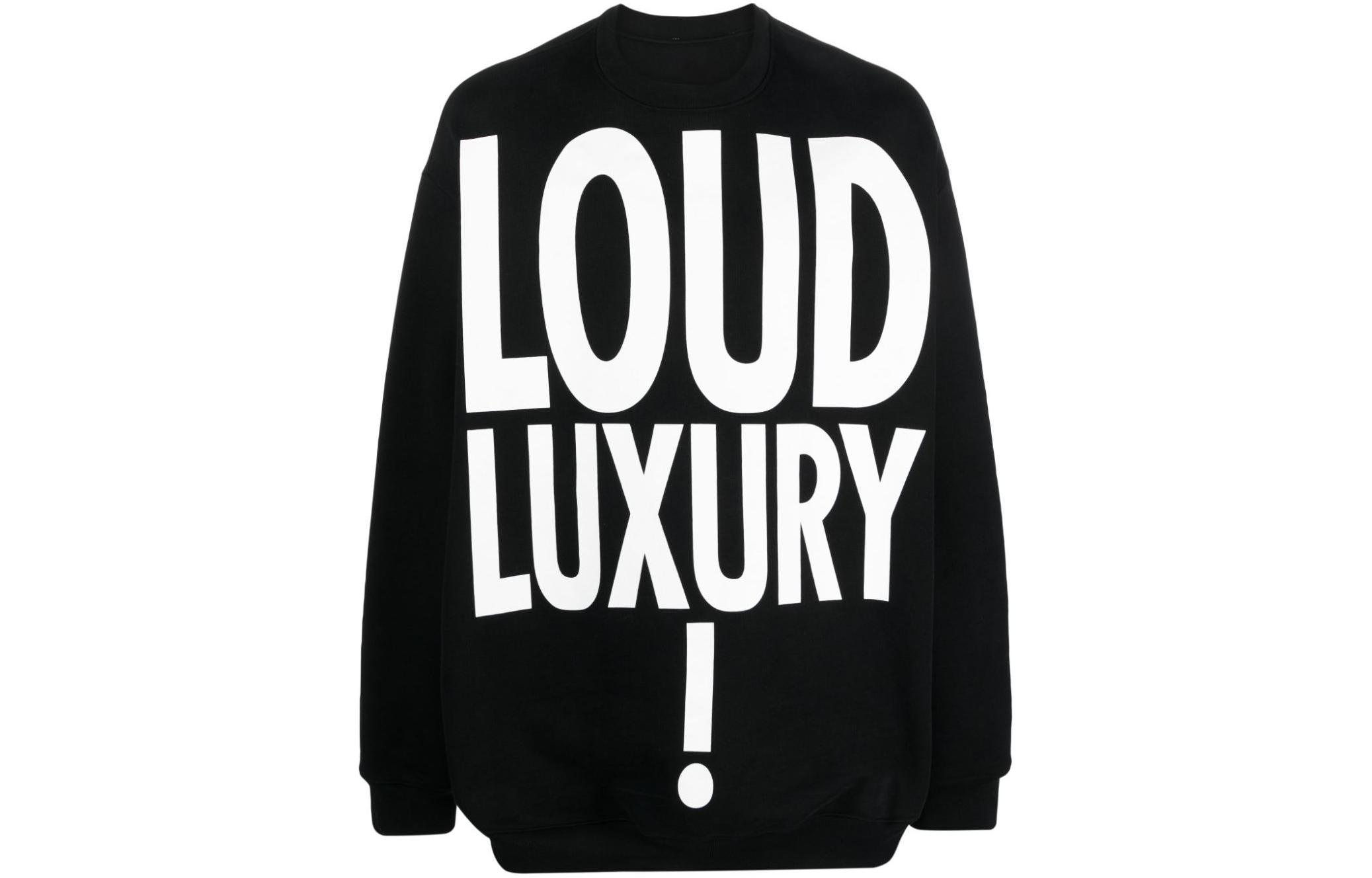 Moschino Slogan Print Crewneck Long-Sleeve Sweatshirt Black A170322291555