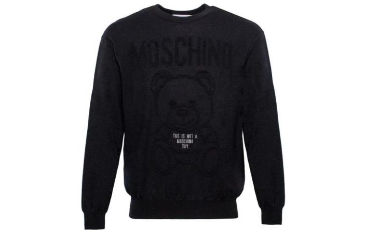 MOSCHINO Solid Black Crewneck Pullover Sweatshirt V0908-7000-1306