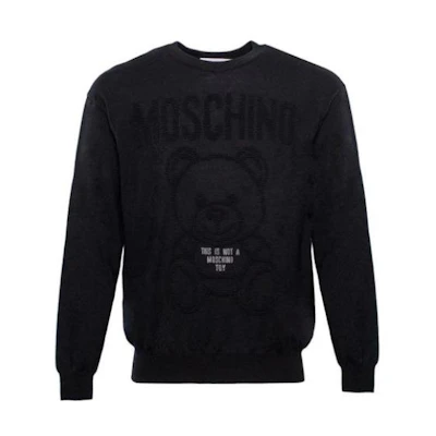 MOSCHINO Solid Black Crewneck Pullover Sweatshirt V0908-7000-1306