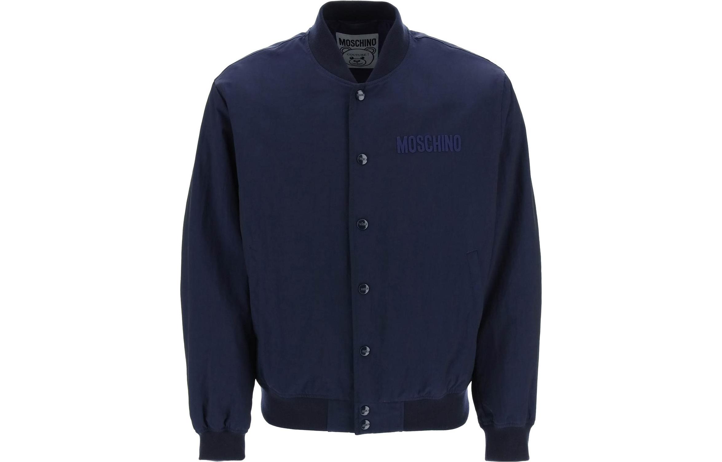 MOSCHINO Solid Color Button-Up Jacket Blue Long Sleeve V0624-2015-0290