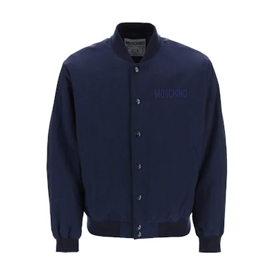 MOSCHINO Solid Color Button-Up Jacket Blue Long Sleeve V0624-2015-0290