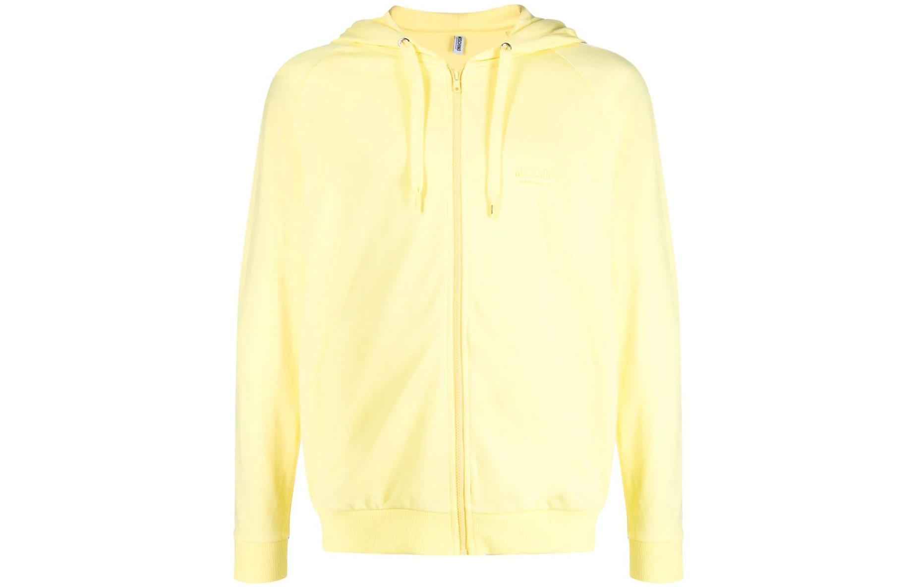 MOSCHINO Solid Color Logo Embroidered Hoodie Yellow () V1782-4409-0021