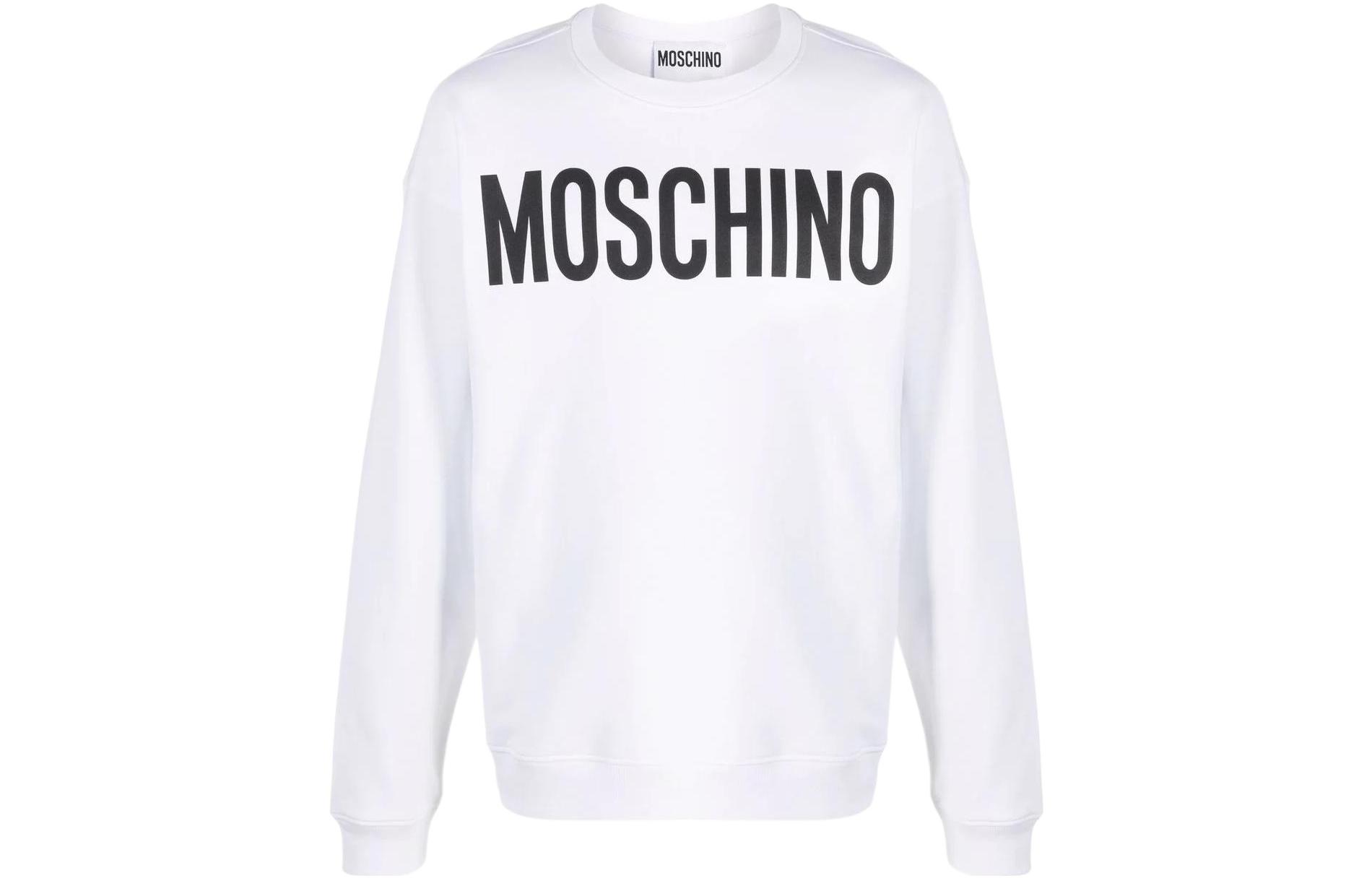 MOSCHINO Solid Color Logo Print Sweatshirt White () A1718-5227-1001
