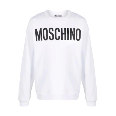 MOSCHINO Solid Color Logo Print Sweatshirt White () A1718-5227-1001