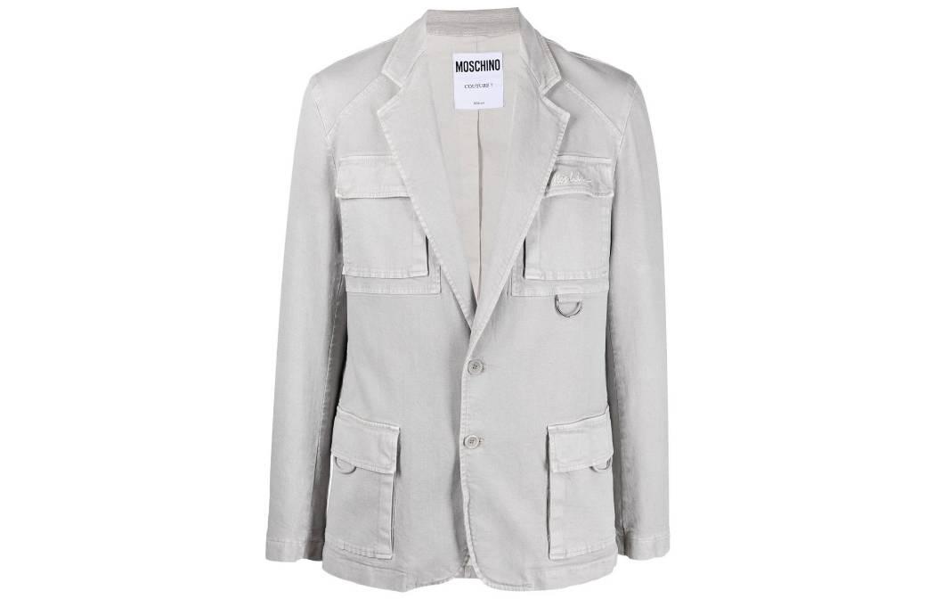 MOSCHINO Solid Color Straight Suit Lapel Jacket A0513-2017-0486