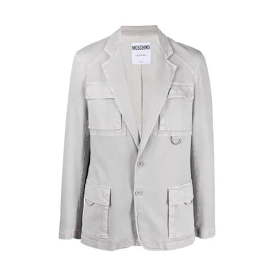 MOSCHINO Solid Color Straight Suit Lapel Jacket A0513-2017-0486