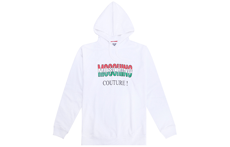 MOSCHINO SS21 Alphabet Print Sweatshirt Unisex White ZA1709-0227-1001