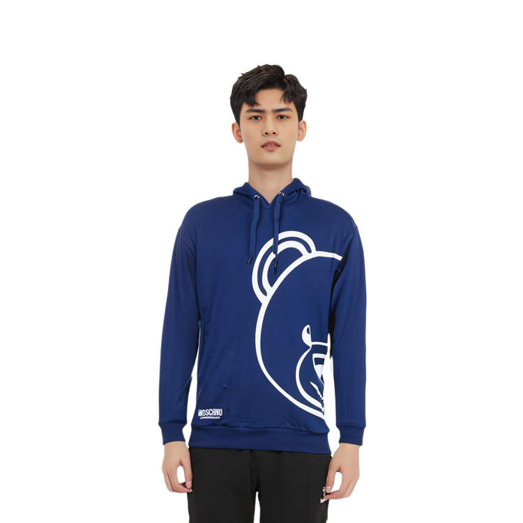 Purchase Moschino SS21 Bear Logo Cartoon Hoodie Blue Pullover A1717-8111-0290
