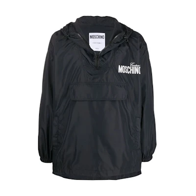 MOSCHINO SS21 Black Logo Print Hoodie Jacket A0608-0215-1555