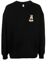 Moschino SS21 Black Teddy Bear Print Long Sleeve Sweatshirt Men A1719-8120-0555 Moschino SS21 Black Teddy Bear Print Long Sleeve Sweatshirt Men A1719-8120-0555