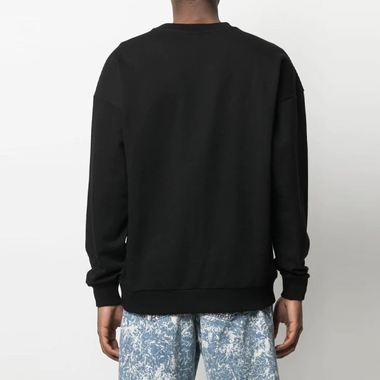 Shop Moschino SS21 Black Teddy Bear Print Long Sleeve Sweatshirt Men A1719-8120-0555
