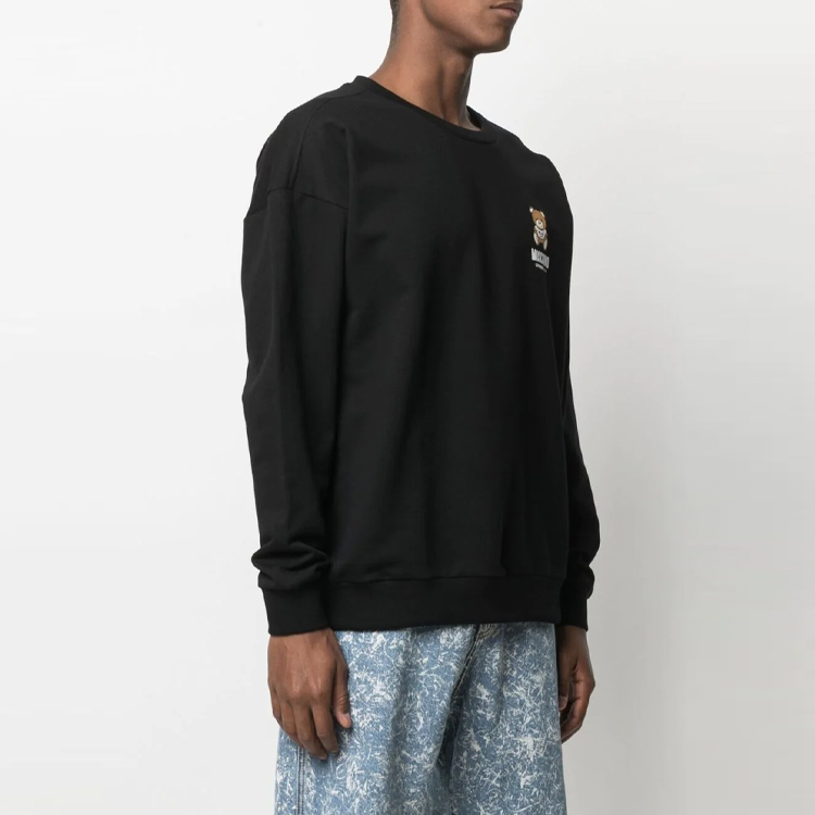 Purchase Moschino SS21 Black Teddy Bear Print Long Sleeve Sweatshirt Men A1719-8120-0555