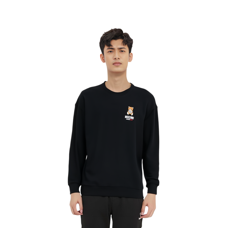 Details for Moschino SS21 Black Teddy Bear Print Long Sleeve Sweatshirt Men A1719-8120-0555