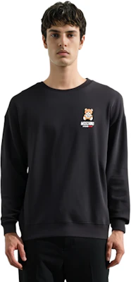 Moschino SS21 Black Teddy Bear Print Long Sleeve Sweatshirt Men A1719-8120-0555 Sizing Moschino SS21 Black Teddy Bear Print Long Sleeve Sweatshirt Men A1719-8120-0555