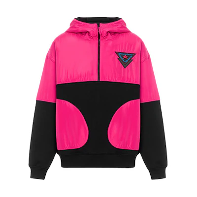 MOSCHINO SS21 Colorblock Hooded Windbreaker Jacket Black 1723-2027-6555