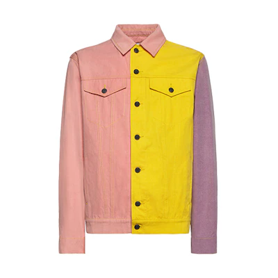 MOSCHINO SS21 Colorblock Washed Ripstop Cotton Jacket 0614-2018-1888