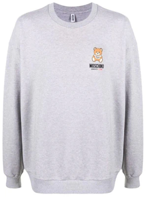Moschino SS21 Grey Teddy Bear Print Long Sleeve Sweatshirt A1719-8120-0489 Buy Moschino SS21 Grey Teddy Bear Print Long Sleeve Sweatshirt A1719-8120-0489