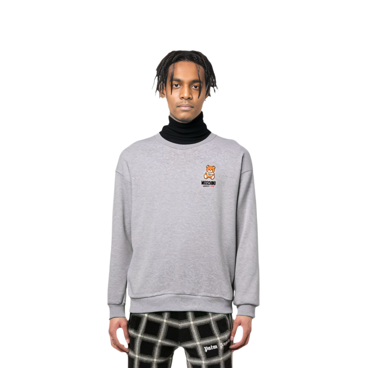 Details for Moschino SS21 Grey Teddy Bear Print Long Sleeve Sweatshirt A1719-8120-0489